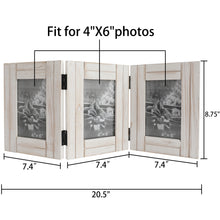 Load image into Gallery viewer, Rustic White 3 Folding 4X6 Hinged Distressed Photo Frame
