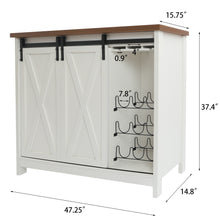 Load image into Gallery viewer, Rustic Solid Wood Barn Door Wine Cabinet