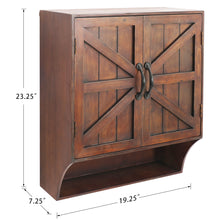 Load image into Gallery viewer, Dark Brown Barn Door Decor Wall Storage Cabinet