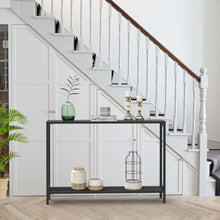 Load image into Gallery viewer, Black Side Table With 2 Storage Shelves for Entryway