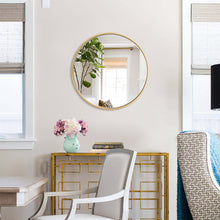 Load image into Gallery viewer, Gold Frame Modern Round Wall Mirror 23.75" X 1.5" X 23.75"