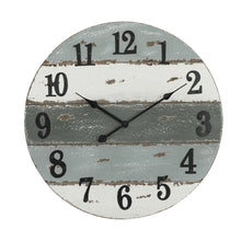 Load image into Gallery viewer, Distressed Wood Round Coastal Wall Clock