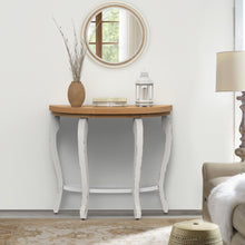 Load image into Gallery viewer, Rustic Wood Half Round 2-Tier End Table