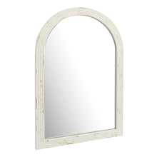 Load image into Gallery viewer, Distressed White Arched Wall Mirror 20"W × 30"L