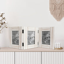 Load image into Gallery viewer, Rustic White 3 Folding 4X6 Hinged Distressed Photo Frame