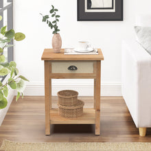 Load image into Gallery viewer, Nature Wood Night Stand Beside Table with Drawer