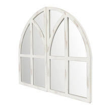 Load image into Gallery viewer, Farmhouse White Arched Window Wall Mirror Set of 2