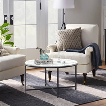 Load image into Gallery viewer, 35.5” Rustic Round Wood Coffee Table