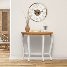 Load image into Gallery viewer, Rustic Wood Half Round 2-Tier End Table