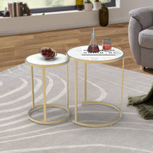 Load image into Gallery viewer, Modern Round Accent Coffee Table Set of 2