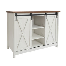 Load image into Gallery viewer, Rustic Solid Wood Barn Door Wine Cabinet