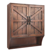 Load image into Gallery viewer, Dark Brown Barn Door Decor Wall Storage Cabinet