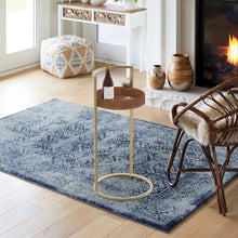 Load image into Gallery viewer, Gold C-shape Round End Table with Carry Handle