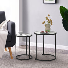 Load image into Gallery viewer, Modern Round Accent Coffee Table Set of 2