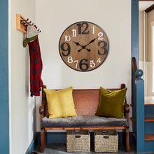 Load image into Gallery viewer, Farmhouse Wood Large Numerals Wall Clock 24 Inch
