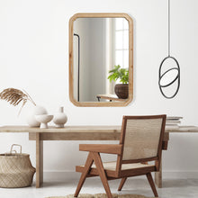 Load image into Gallery viewer, 24" x 36" Rounded Corner Arch Wall Mirror with Wood Frame