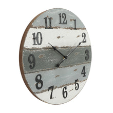 Load image into Gallery viewer, Distressed Wood Round Coastal Wall Clock