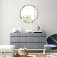 Load image into Gallery viewer, Round Metal Decorative Wall Mirror with White Beaded