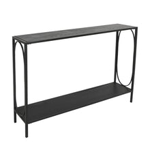 Load image into Gallery viewer, Black Side Table With 2 Storage Shelves for Entryway