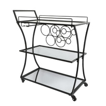 Load image into Gallery viewer, Glass and Metal Home Bar Serving Cart
