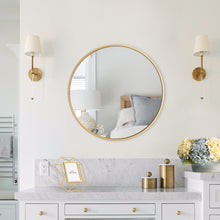 Load image into Gallery viewer, Gold Frame Modern Round Wall Mirror 23.75" X 1.5" X 23.75"