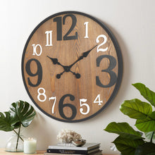 Load image into Gallery viewer, Farmhouse Wood Large Numerals Wall Clock 24 Inch