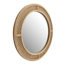 Load image into Gallery viewer, 24Inch Rustic Round Rattan Wall Mirror