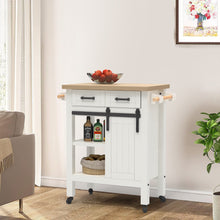 Load image into Gallery viewer, Farmhouse Barn Door Side Table with Universal Freewheel