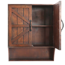 Load image into Gallery viewer, Dark Brown Barn Door Decor Wall Storage Cabinet