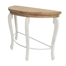 Load image into Gallery viewer, Rustic Wood Half Round 2-Tier End Table