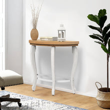 Load image into Gallery viewer, Rustic Wood Half Round 2-Tier End Table