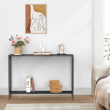 Load image into Gallery viewer, Black Side Table With 2 Storage Shelves for Entryway