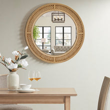Load image into Gallery viewer, 24Inch Rustic Round Rattan Wall Mirror