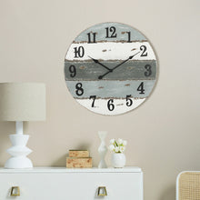 Load image into Gallery viewer, Distressed Wood Round Coastal Wall Clock