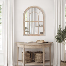 Load image into Gallery viewer, Farmhouse Arched Windowpane Mirror 36" L x 26" W