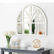 Load image into Gallery viewer, Farmhouse White Arched Window Wall Mirror Set of 2