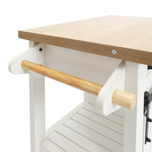 Load image into Gallery viewer, Farmhouse Barn Door Side Table with Universal Freewheel