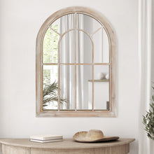 Load image into Gallery viewer, Farmhouse Arched Windowpane Mirror 36" L x 26" W