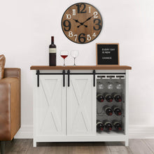 Load image into Gallery viewer, Rustic Solid Wood Barn Door Wine Cabinet