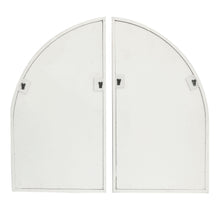Load image into Gallery viewer, Farmhouse White Arched Window Wall Mirror Set of 2