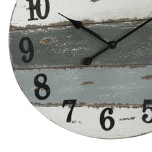 Load image into Gallery viewer, Distressed Wood Round Coastal Wall Clock