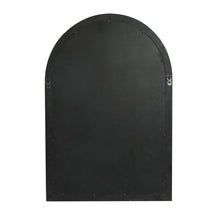 Load image into Gallery viewer, White Arched Wood Wall Mirror with Woven Decoration