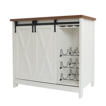 Load image into Gallery viewer, Rustic Solid Wood Barn Door Wine Cabinet