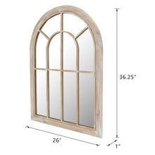 Load image into Gallery viewer, Farmhouse Arched Windowpane Mirror 36" L x 26" W