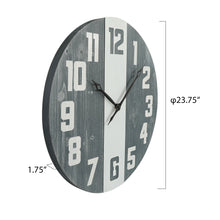 Load image into Gallery viewer, 24 Inch Wood Numerals Wall Clock for Living Room Decor