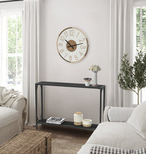 Load image into Gallery viewer, Black Side Table With 2 Storage Shelves for Entryway