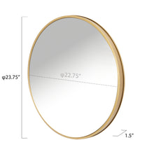 Load image into Gallery viewer, Gold Frame Modern Round Wall Mirror 23.75" X 1.5" X 23.75"