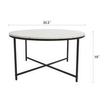 Load image into Gallery viewer, 35.5” Rustic Round Wood Coffee Table