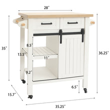 Load image into Gallery viewer, Farmhouse Barn Door Side Table with Universal Freewheel