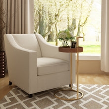 Load image into Gallery viewer, Gold C-shape Round End Table with Carry Handle